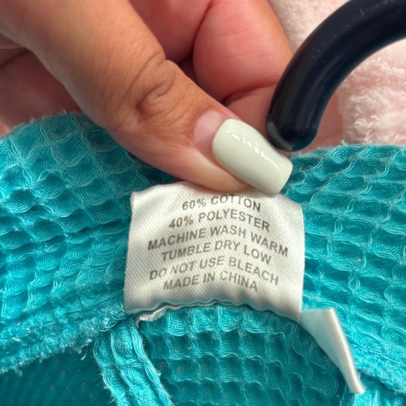 Turquoise Waffle Knit Robe - Picture 8 of 9